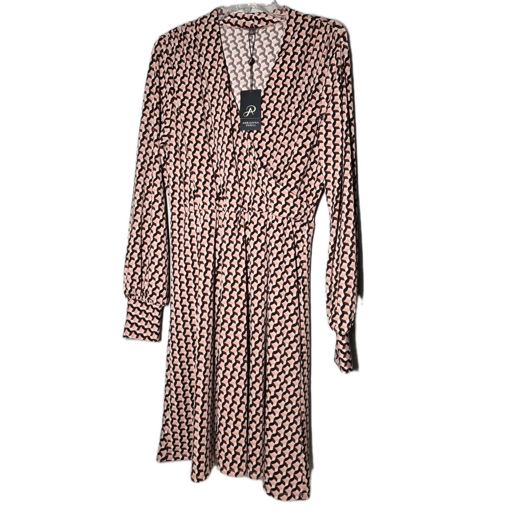 NWT Adrianna Papell Womens Size  Medium Dress Longsleeve Wrap Office‎ Career